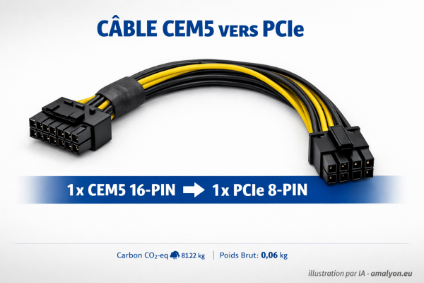 1x CEM5 16-pin to 1x PCIe 8-pin